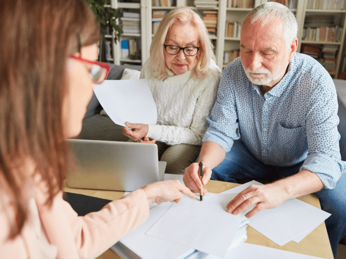 couple doing an estate plan review