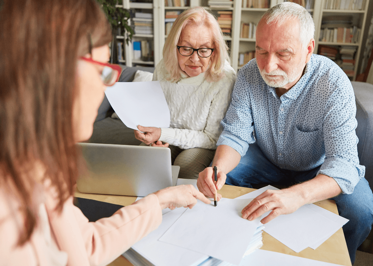 couple doing an estate plan review