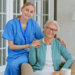 long-term care nurse with patient