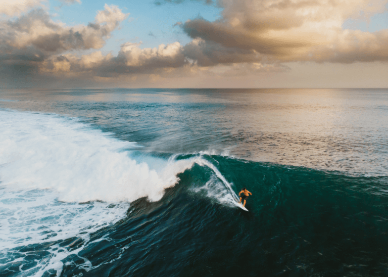 person riding a wave