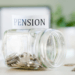 pension savings in a jar