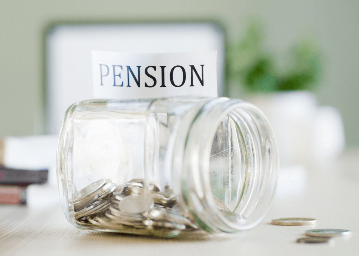 pension savings in a jar