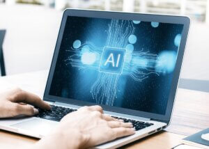 Artificial Intelligence app open on a computer