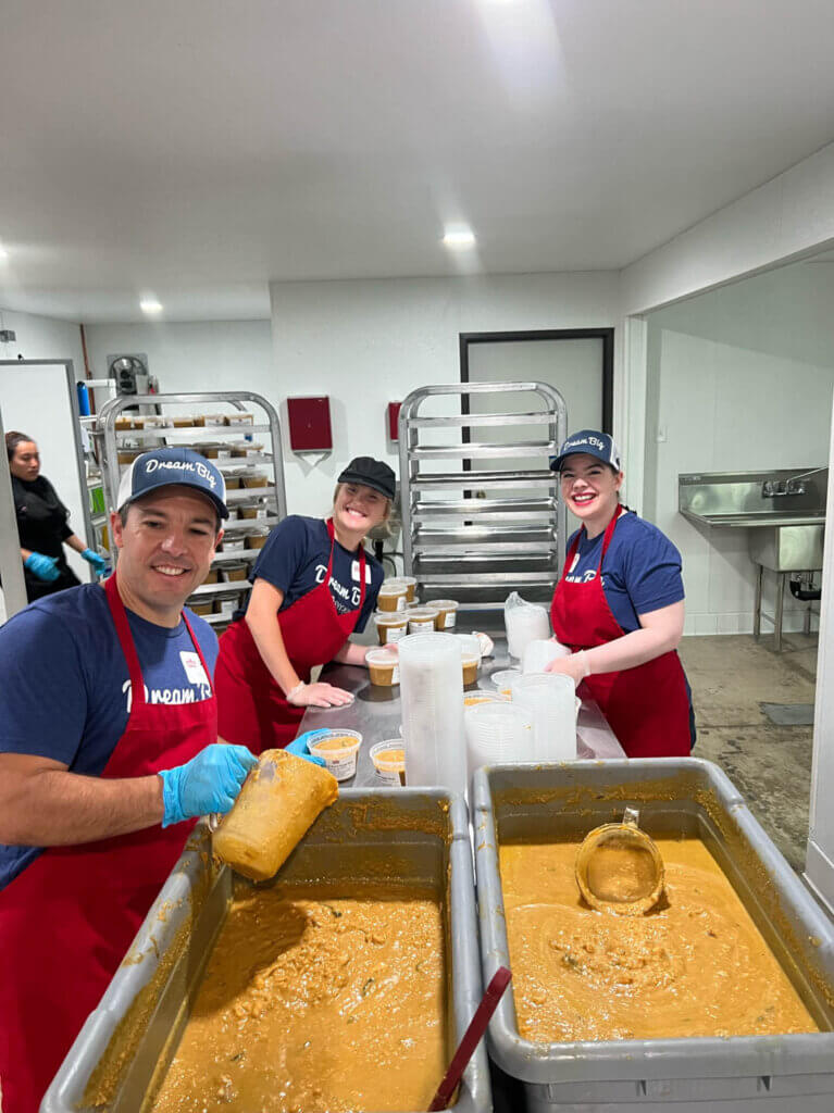 making food at charity