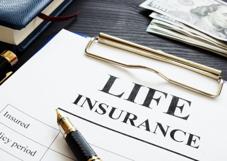 a photo of a life insurance document